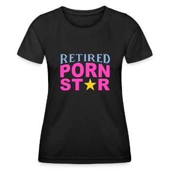 Retired Porn Star - Frauen Funktions-T-Shirt - Schwarz - Vorne - AI Model Female 172 light (172cm)