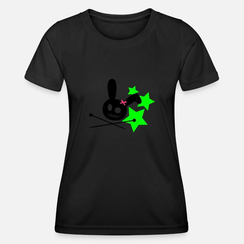 Voodoo Bunny Stars - Women's Functional T-Shirt - black
