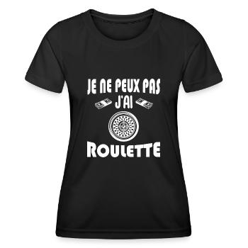 Je ne peux pas j'ai roulette t-shirt casino jeu - T-shirt sport Femme - noir - Devant - AI Model Female 172 light (172cm)