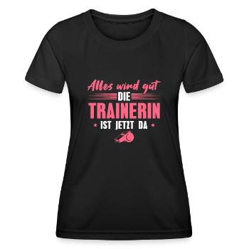 Fußballtrainerin Personal Trainerin - Frauen Funktions-T-Shirt - Schwarz - Vorne - AI Model Female 172 light (172cm)