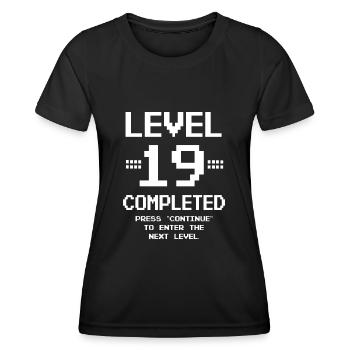 19. Geburtstag Retro Level 19 Jahre Party - Frauen Funktions-T-Shirt - Schwarz - Vorne - AI Model Female 172 light (172cm)