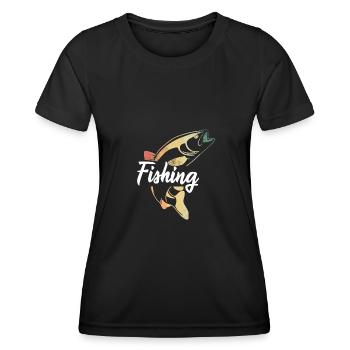 Pêche pêche pêche - T-shirt sport Femme - noir - Devant - AI Model Female 172 light (172cm)