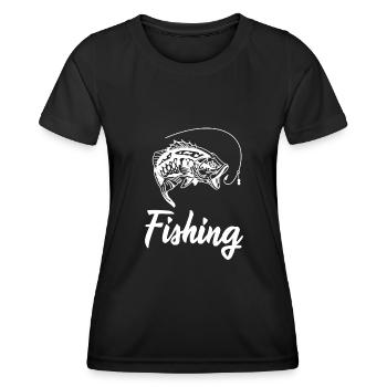 Pêche pêche pêche - T-shirt sport Femme - noir - Devant - AI Model Female 172 light (172cm)