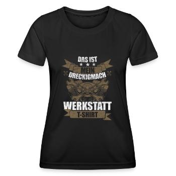 Kfz-Mechatroniker Werkstatt Schrauber Mechaniker - Frauen Funktions-T-Shirt - Schwarz - Vorne - AI Model Female 172 light (172cm)