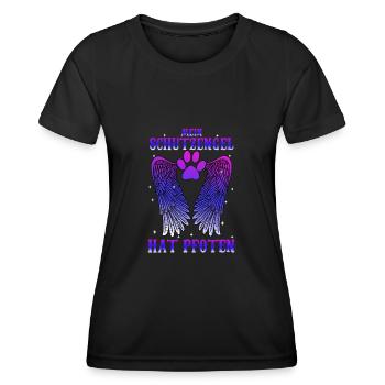 Mein Schutzengel hat Pfoten - Frauen Funktions-T-Shirt - Schwarz - Vorne - AI Model Female 172 light (172cm)