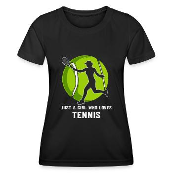Juste une fille qui aime le tennis - T-shirt sport Femme - noir - Devant - AI Model Female 172 light (172cm)