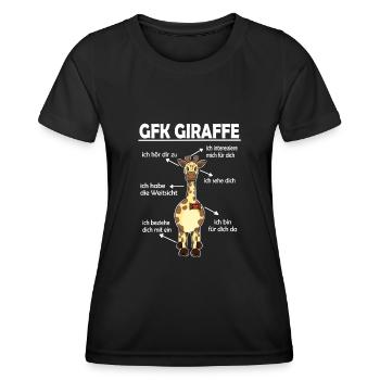 Gfk Kommunikation Giraffe Zoo Giraffensprache - Frauen Funktions-T-Shirt - Schwarz - Vorne - AI Model Female 172 light (172cm)