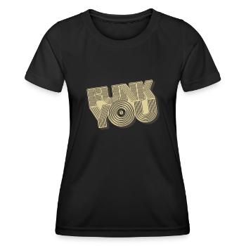 Funk You - Frauen Funktions-T-Shirt - Schwarz - Vorne - AI Model Female 172 light (172cm)
