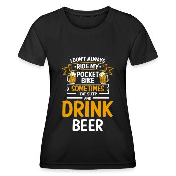 Pocketbike Cross Track Vater - Frauen Funktions-T-Shirt - Schwarz - Vorne - AI Model Female 172 light (172cm)