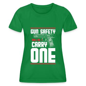 Armes Munitions Propriétaires d’armes à feu Liberté - T-shirt sport Femme - vert - Devant - AI Model Female 172 dark (172cm)