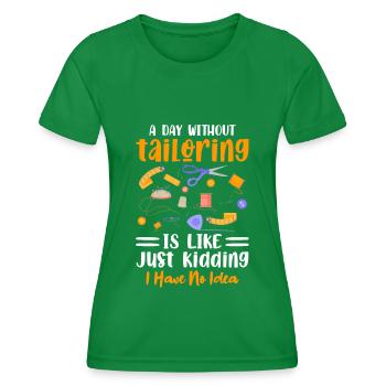 Sewing Hobby Pants Custom Tailor - Women's Functional T-Shirt - kelly green - Front - AI Model Female 172 dark (172cm)