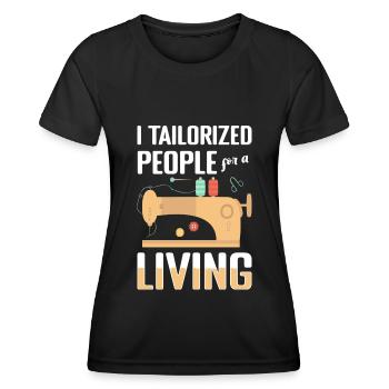 Nähen Nadel Anzug Nähmaschine - Frauen Funktions-T-Shirt - Schwarz - Vorne - AI Model Female 172 light (172cm)