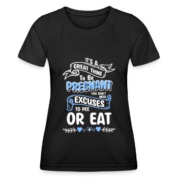 Pregnancy - Women's Functional T-Shirt - black - Front - AI Model Female 172 light (172cm)