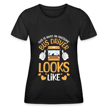 Busfahrer Schulbus Linienbus Transport - Frauen Funktions-T-Shirt - Schwarz - Vorne - AI Model Female 172 light (172cm)