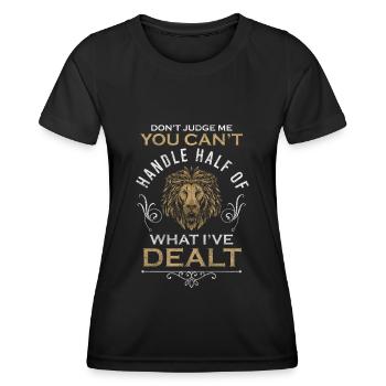 König Anmut Majestätisch Wildkatze - Frauen Funktions-T-Shirt - Schwarz - Vorne - AI Model Female 172 light (172cm)