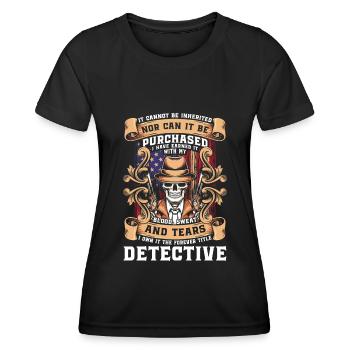 Détective détective détective Trace Sniffer - T-shirt sport Femme - noir - Devant - AI Model Female 172 light (172cm)