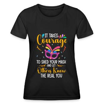 Déguisement costume party Mardi Gras - T-shirt sport Femme - noir - Devant - AI Model Female 172 light (172cm)