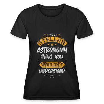 Space Planet Cosmonaut Cosmos - Women's Functional T-Shirt - black - Front - AI Model Female 172 light (172cm)