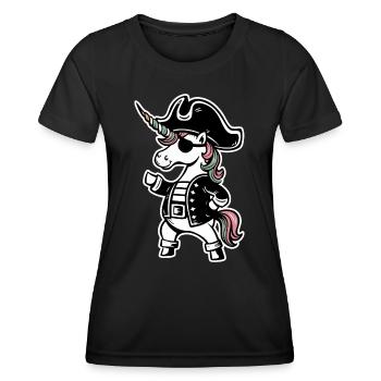 Einhorn Einhörner Fabelwesen Mystisch - Frauen Funktions-T-Shirt - Schwarz - Vorne - AI Model Female 172 light (172cm)