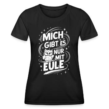 Nachteule Eule Eulen Vogel - Frauen Funktions-T-Shirt - Schwarz - Vorne - AI Model Female 172 light (172cm)
