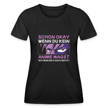 Otaku Merch Manga Japanisch Anime - Frauen Funktions-T-Shirt - Schwarz - Vorne - AI Model Female 172 light (172cm)