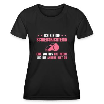 Fußballschiedsrichterin Schiri Schiedsrichterin - Frauen Funktions-T-Shirt - Schwarz - Vorne - AI Model Female 172 light (172cm)