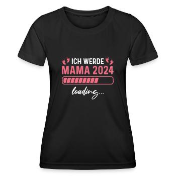 Ich werde Mama 2024 Werdende Mutter - Frauen Funktions-T-Shirt - Schwarz - Vorne - AI Model Female 172 light (172cm)