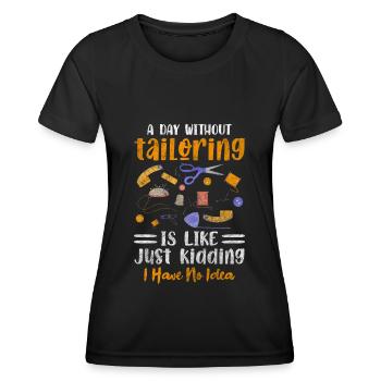 Schneiderin Schere Maßschneider Häkeln - Frauen Funktions-T-Shirt - Schwarz - Vorne - AI Model Female 172 light (172cm)