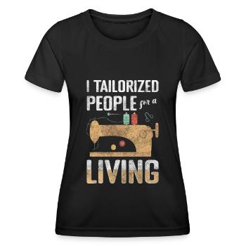 Schneiderin Schere Nähen Nähmaschine - Frauen Funktions-T-Shirt - Schwarz - Vorne - AI Model Female 172 light (172cm)