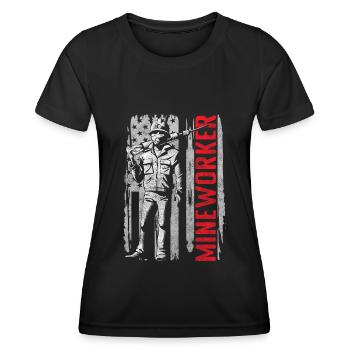 Miner Shaft Mineral Resources - Women's Functional T-Shirt - black - Front - AI Model Female 172 light (172cm)