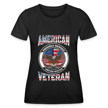 Amérique Patriote Liberté Touriste - T-shirt sport Femme - noir - Devant - AI Model Female 172 light (172cm)
