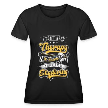 Fallschirmspringer Adrenalin Fliegen Base Jump - Frauen Funktions-T-Shirt - Schwarz - Vorne - AI Model Female 172 light (172cm)