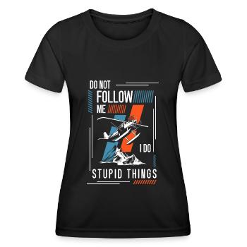 Fallschirm Skydive Sport Base Jump - Frauen Funktions-T-Shirt - Schwarz - Vorne - AI Model Female 172 light (172cm)