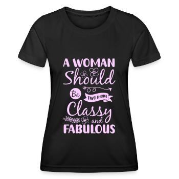 Shopping Individuell Lifestyle - Frauen Funktions-T-Shirt - Schwarz - Vorne - AI Model Female 172 light (172cm)