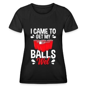 Beer Pong Trinkspiel Besaufen - Frauen Funktions-T-Shirt - Schwarz - Vorne - AI Model Female 172 light (172cm)