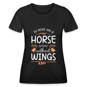Riding Animals Show Jumping - Women's Functional T-Shirt - black - Front - AI Model Female 172 light (172cm)