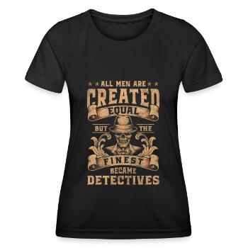 Détective indice piste agent secret - T-shirt sport Femme - noir - Devant - AI Model Female 172 light (172cm)