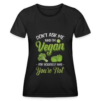 Ernährung Gesund Vegetarisch Ethik - Frauen Funktions-T-Shirt - Schwarz - Vorne - AI Model Female 172 light (172cm)