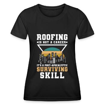 Maître Couvreur Chantier - T-shirt sport Femme - noir - Devant - AI Model Female 172 light (172cm)