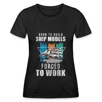 Maquette Bateau Télécommande Père Marin - T-shirt sport Femme - noir - Devant - AI Model Female 172 light (172cm)