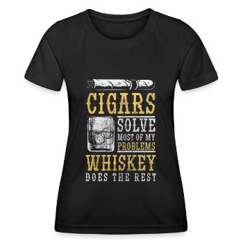Whiskey Lifestyle Cubes - Women's Functional T-Shirt - black - Front - AI Model Female 172 light (172cm)