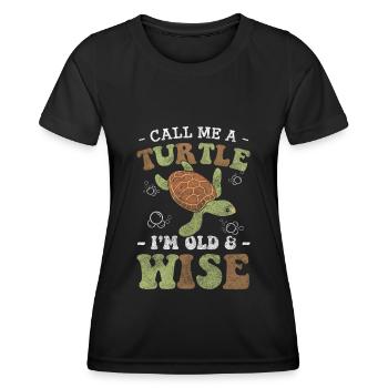 Schildkröte Meer Meeresbewohner - Frauen Funktions-T-Shirt - Schwarz - Vorne - AI Model Female 172 light (172cm)