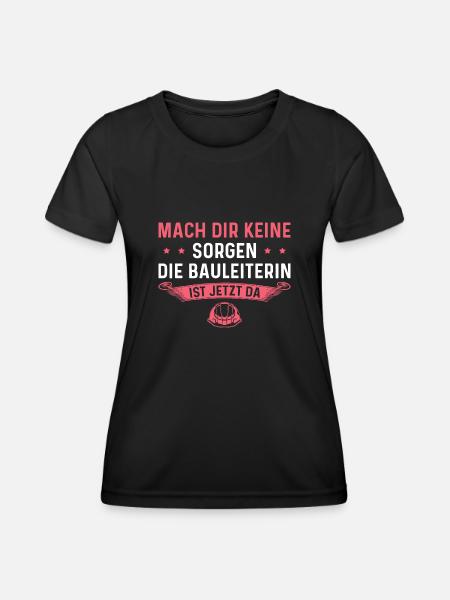 Bauleiterin Ausbildung Bauleitung Bauaufsicht - Frauen Funktions-T-Shirt - Schwarz