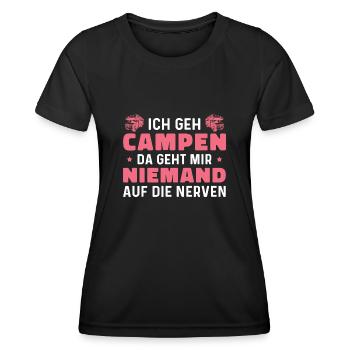 Wohnmobil Camping Humor Camperin - Frauen Funktions-T-Shirt - Schwarz - Vorne - AI Model Female 172 light (172cm)