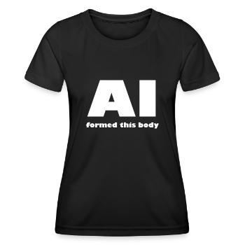 L’intelligence artificielle arrive - T-shirt sport Femme - noir - Devant - AI Model Female 172 light (172cm)