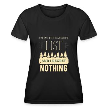 Je suis sur la liste des vilains et je ne regrette rien - T-shirt sport Femme - noir - Devant - AI Model Female 172 light (172cm)