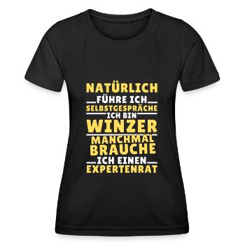 Ich führe Selbstgespräche - Winzer Edition - Frauen Funktions-T-Shirt - Schwarz - Vorne - AI Model Female 172 light (172cm)