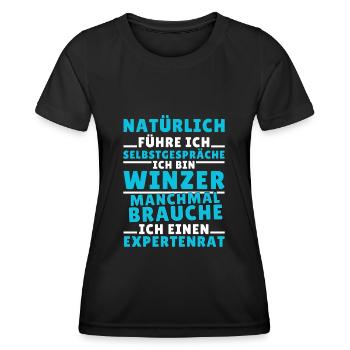 Ich führe Selbstgespräche - Winzer Edition - Frauen Funktions-T-Shirt - Schwarz - Vorne - AI Model Female 172 light (172cm)