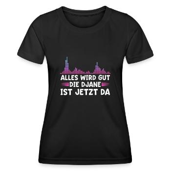 Discjockey Musikmixerin DJane - Frauen Funktions-T-Shirt - Schwarz - Vorne - AI Model Female 172 light (172cm)