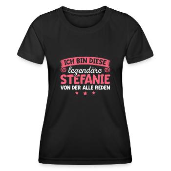 Stefanie Vorname Geschenk - Frauen Funktions-T-Shirt - Schwarz - Vorne - AI Model Female 172 light (172cm)
